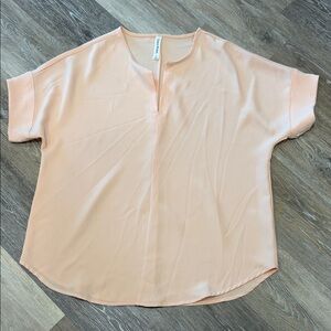 Zenana Outfitters Peach Notch-Neck Short Sleeve Blouse